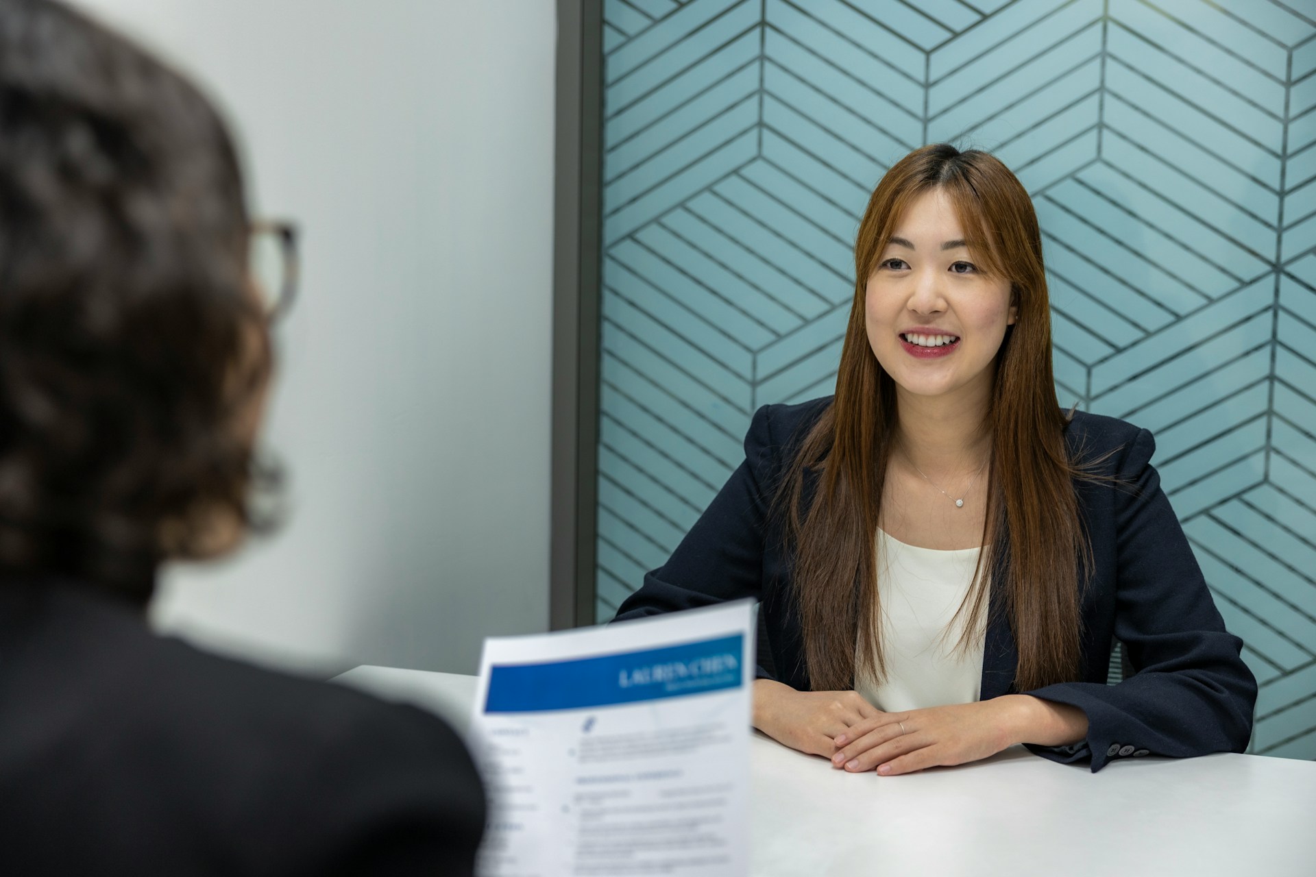 Young candidate being interviewed for job